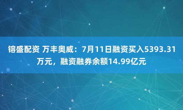 镕盛配资 万丰奥威：7月11日融资买入5393.31万元，融资融券余额14.99亿元
