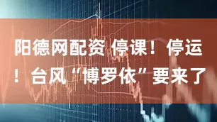 阳德网配资 停课！停运！台风“博罗依”要来了